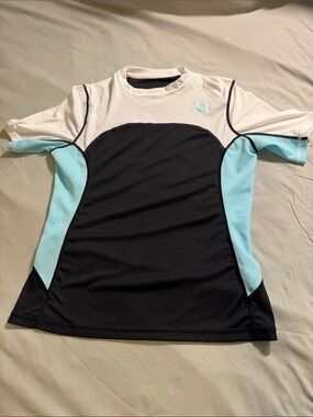 Body Glove Kids Black, White & Light Blue Rash Guard Swim Top